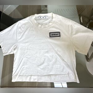 Off-white cropped tee with logo XS